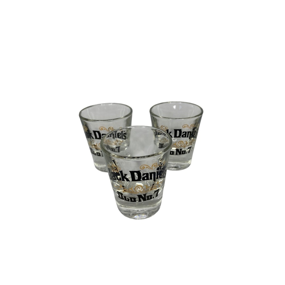 Jack Daniels Shot‎ Glasses Old No. 7 Whiskey Barware Set of 3